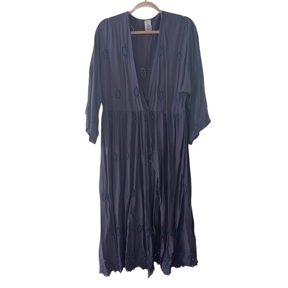 TIME AND TRU Blue Embroidered Kimono/Cover Up L/XL NWOT - Picture 2 of 9